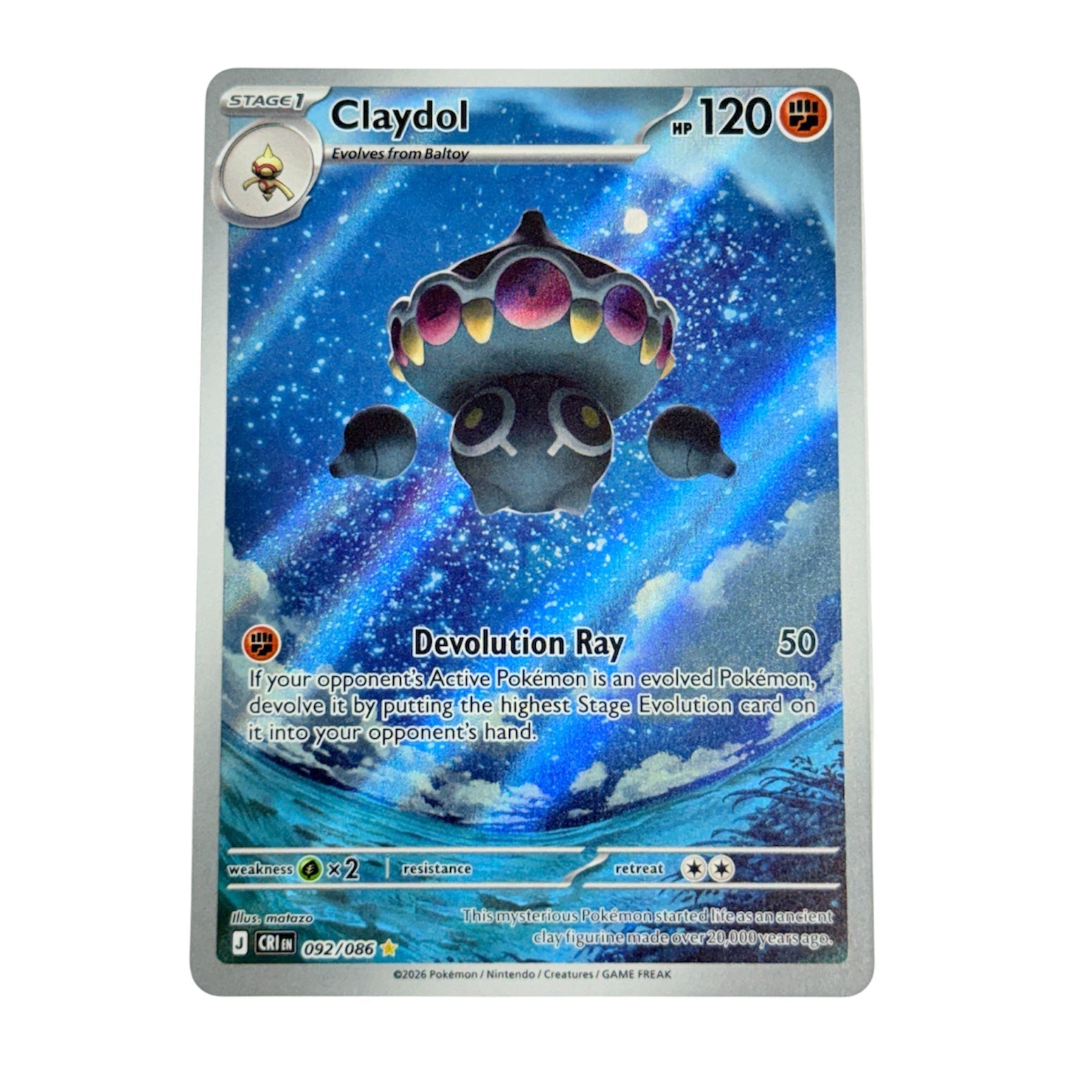 Claydol 2026 Pokemon Chaos Rising Illustration Rare IR Card 092/086