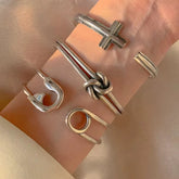 3pc Knotted Cross Bracelet Stack