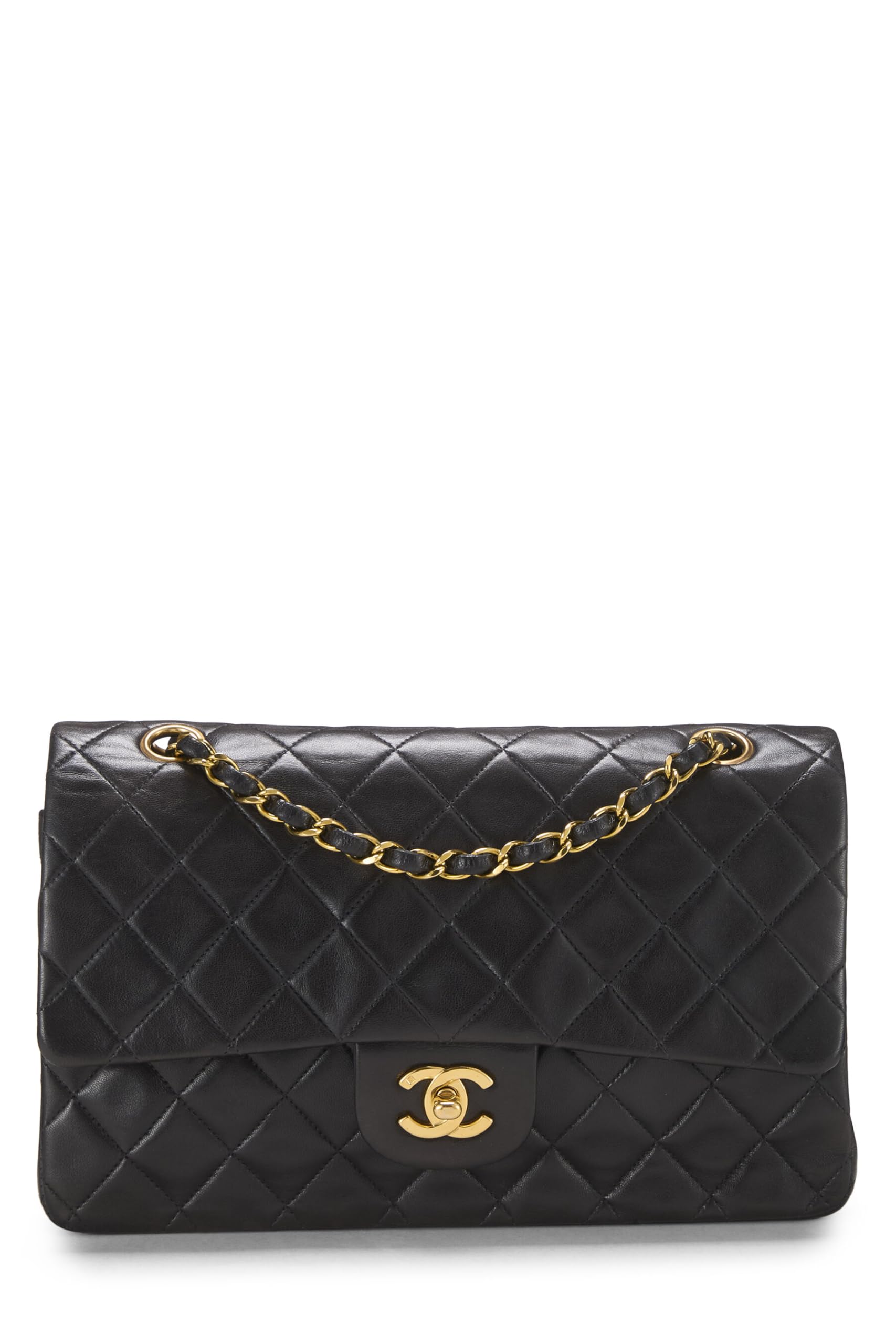 Chanel, Black Quilted Lambskin Classic Double Flap Medium, Black