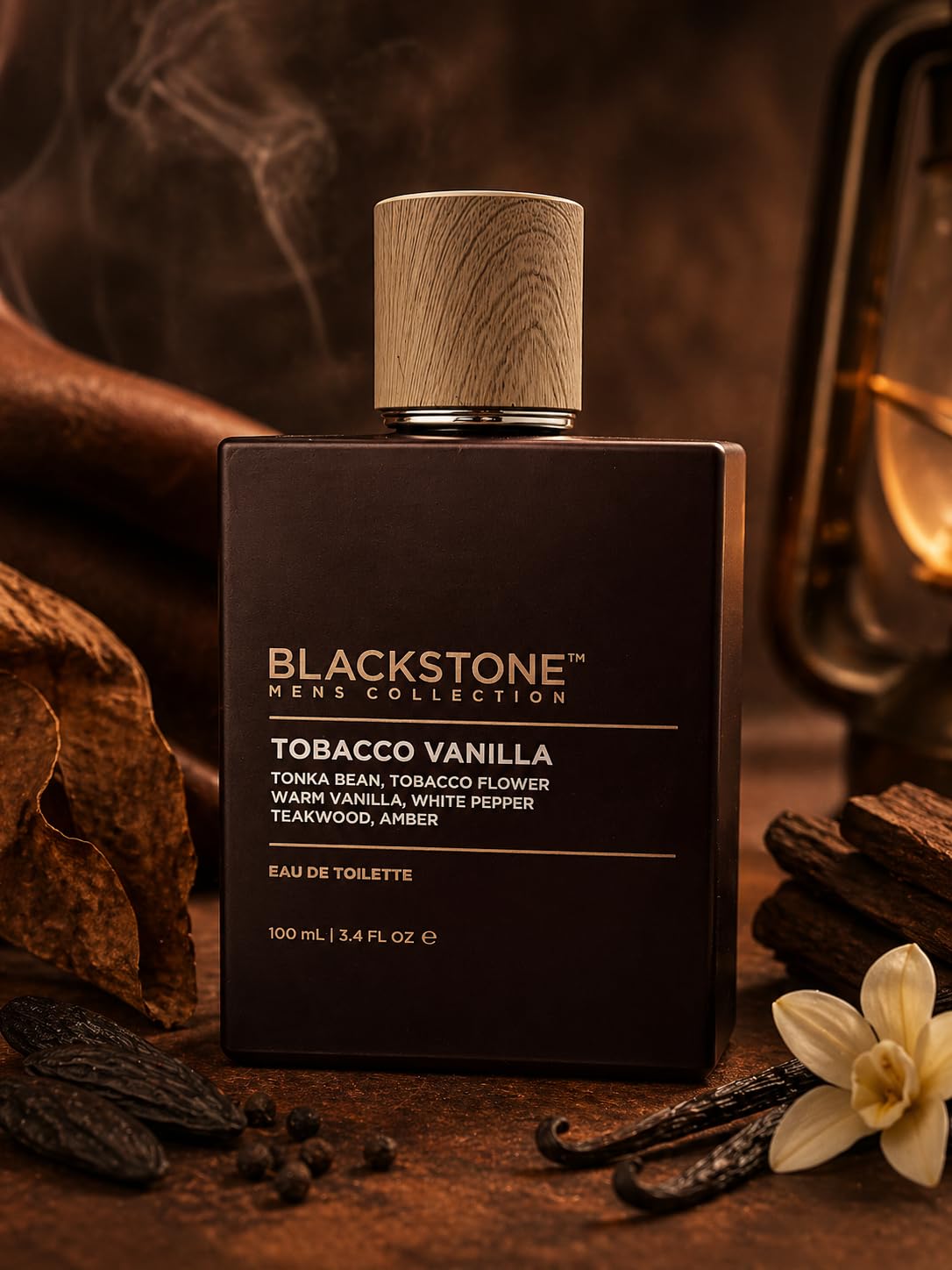 Tobacco Vanilla Fragrance for Men by Blackstone – Eau de Toilette Spray 3.4 FL OZ (100 ml) – Warm Scent with Tobacco Flower, Vanilla & White Pepper Notes
