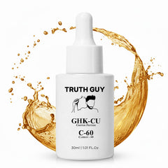 Truth Guy GHK-CU Anti-Aging Copper Peptide Serum for Skin & Hair Growth, with Carbon-60 for Fuller Hair, Beard and Lashes - Boost Hair Growth & Reduce Aging Effect – One Month Supply for Men and Women