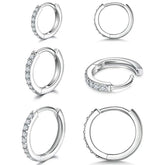 3pc Diamond Hoop Earrings Set