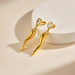 Italian Horn Dangle Earrings