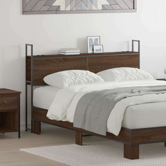 Storage Headboard with Charging Station Brown oak 150 cm 859814
