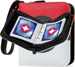 GEAoffice Mini Card Binder 1 Pocket - Small 2 Pocket Trading Card Collection Album Folder - 80 Top Loading Pocket Binder for Standard Trading Cards and Similar - Toys Gifts (Red), TCB-ZP-REWT-1