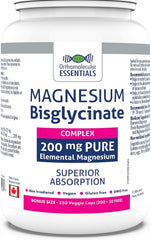 Orthomolecular Essentials – Magnesium Bisglycinate Complex 200mg, 250 Vegan Capsules (250-Day Supply) – Elemental Magnesium for Sleep, Bone Health & Nerve Function – Non-GMO & Gluten-Free