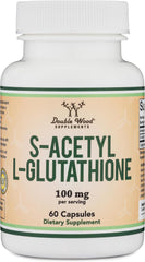 S-Acetyl L-Glutathione Capsules - 100mg, 60 Count (Acetylated Glutathione Antioxidant - More Absorbable Than Glutathione and Liposomal Glutathione, Non-GMO and Gluten Free) by Double Wood