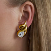 Double Teardrop Statement Earrings