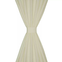 Creme Mikro-Satiini Verhot Lenkeillä 2kpl 140 x 175 cm