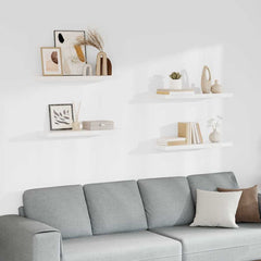 Floating Wall Shelves 4 pcs White 80x23.5x3.8 cm MDF