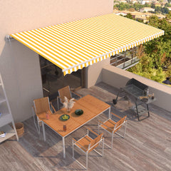 vidaXL Automaattisesti sisäänkelattava markiisi 600x350 cm keltavalk.