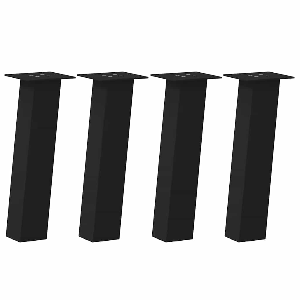 Lot de 4 pieds de table basse modernes 42 cm en acier noir design épuré fonctionnel 02_0056797