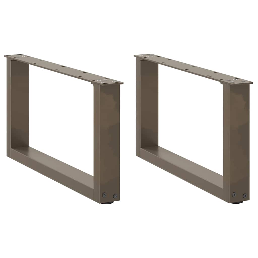Lot de 2 pieds de table basse en U 60 x 30 cm construction robuste design moderne en acier naturel 02_0057383