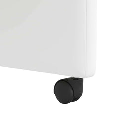 Spisestole med hjul 2 pcs Hvid 57 x 66 x 94 cm Kunstlæder