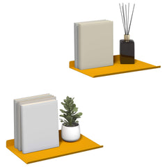 Vegghylle med hylle 2 pcs Sennepsgul 30 x 18 x 2,5 cm vidaXL