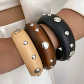 3pc Round Rivet Bracelet Stack