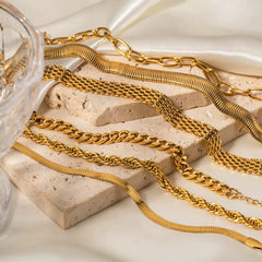 6pc Everyday Chain Bracelet Stack
