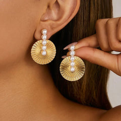 Pearl Fan Stud Earrings