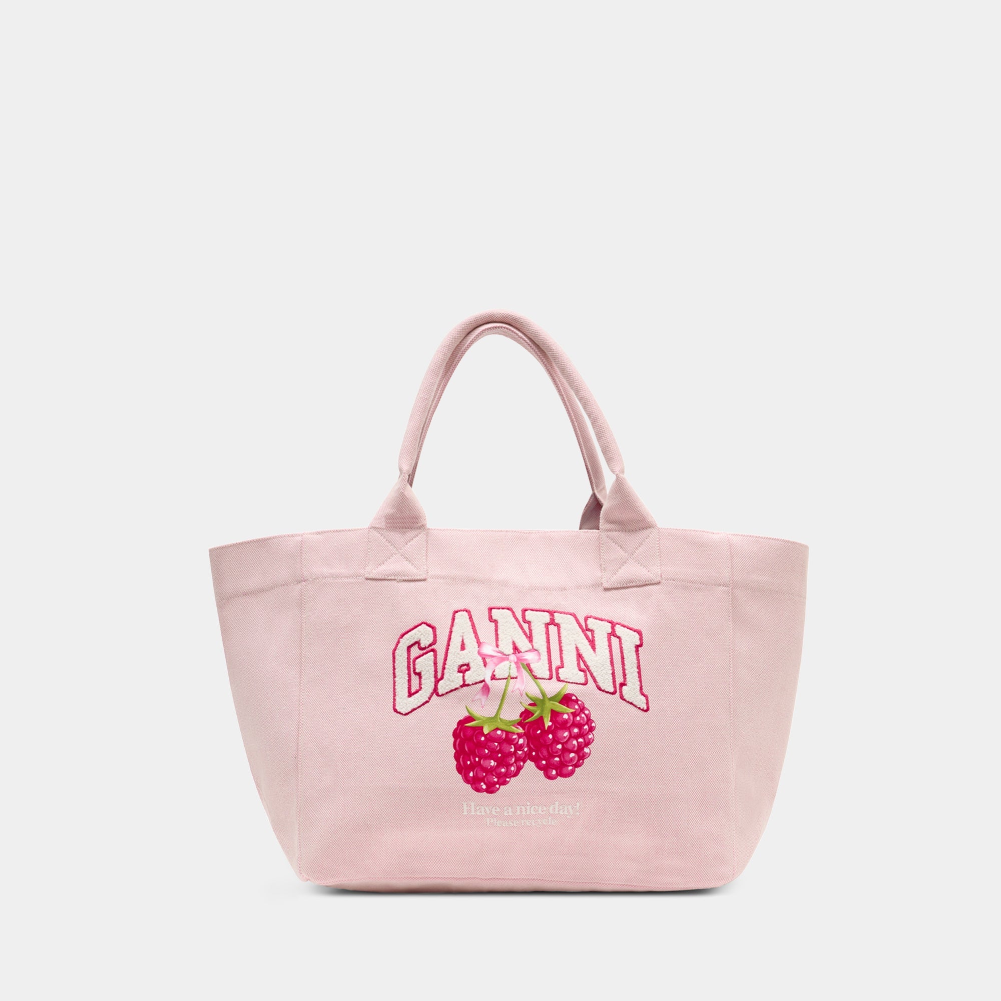 Cabas Medium Trapeze - Ganni - Coton - Blanc
