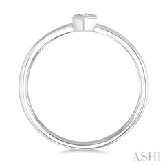 1/6 Ctw Petite Bezel Set Marquise Cut Diamond Fashion Ring in 10K White Gold