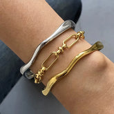 3pc Bending Wave Bracelet Stack
