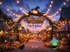 Kate Halloween Markt Kürbisse Lichter Fleece Hintergrund Entworfen von Chain