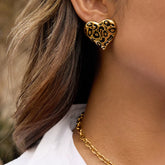 Leopard Print Stud Earrings