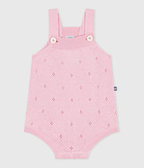 combinaison-courte-bébé-en-tricot-de-coton-ajouré