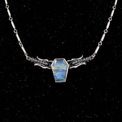 Cursed Burial Ground Necklace - OOAK - Labradorite Coffin - Ready to Ship
