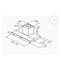 Campana de Cocina para Empotrar de 90 cm TST Extensible light