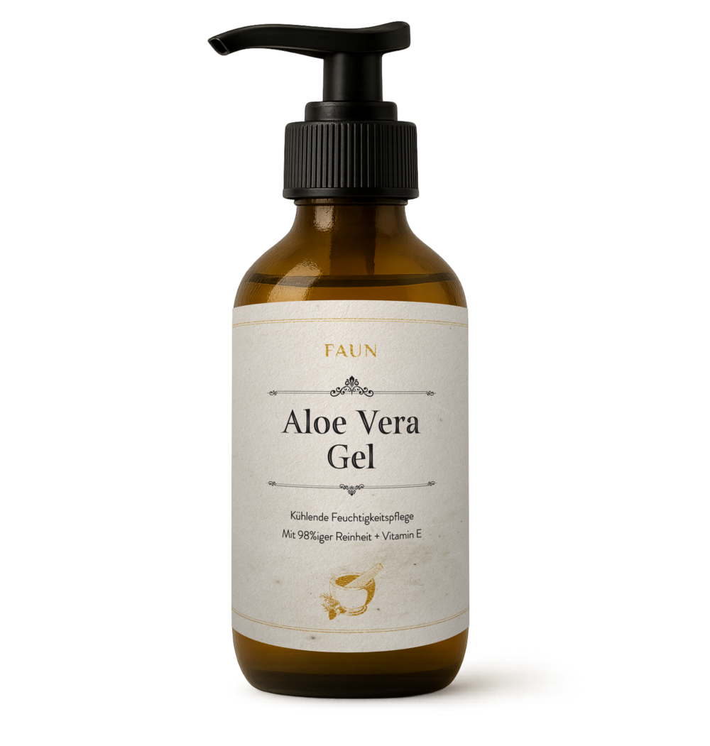 FAUN Aloe Vera Gel – 98% Bio-Aloe Vera mit Vitamin E für Gesicht, Körper und Haare