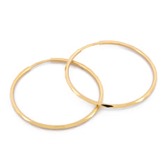 Arracadas Facetadas Oro Sólido 2.4 cm Oro Sólido 10K