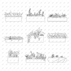 CAD, Vector Street Urban Plants in Planters - Post Digital Architecture — Free and Affordable Resources for Architects