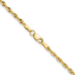 14ky 2.5mm Semi-Solid Rope Chain - 11