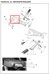 SOPORTE POSAPIE RH PULSAR 180UG-R GRIS ORIGINAL - Mundimotos