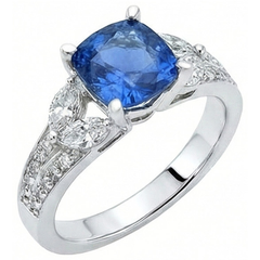 naturel marquise diamant 5.10carats bague vue de face
