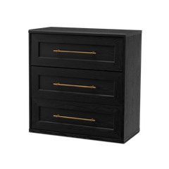 Blake 3 Drawer Dresser, Black Oak