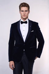 WSS Navy Blue Velvet Blazer - Barneveld