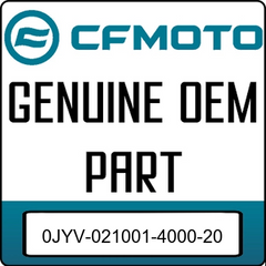 An Image of the Genuine CFMOTO Logo reading 'GENUINE OEM PART' 0JYV-021001-4000-20