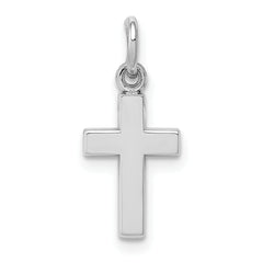 14K White Gold Cross Charm