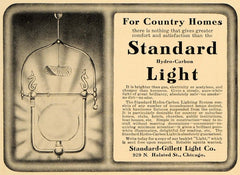1907 Ad Standard-Gillett Hydro-Carbon Light Homes - ORIGINAL ADVERTISING CL4