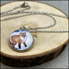 Collier court Renard d'hiver (rose gold ou argent)