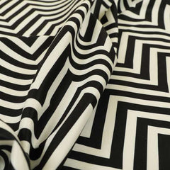 Freedom Printed Velvet Fabric Black White Chevron Stripe Pattern Upholstery Fabrics CTR-449