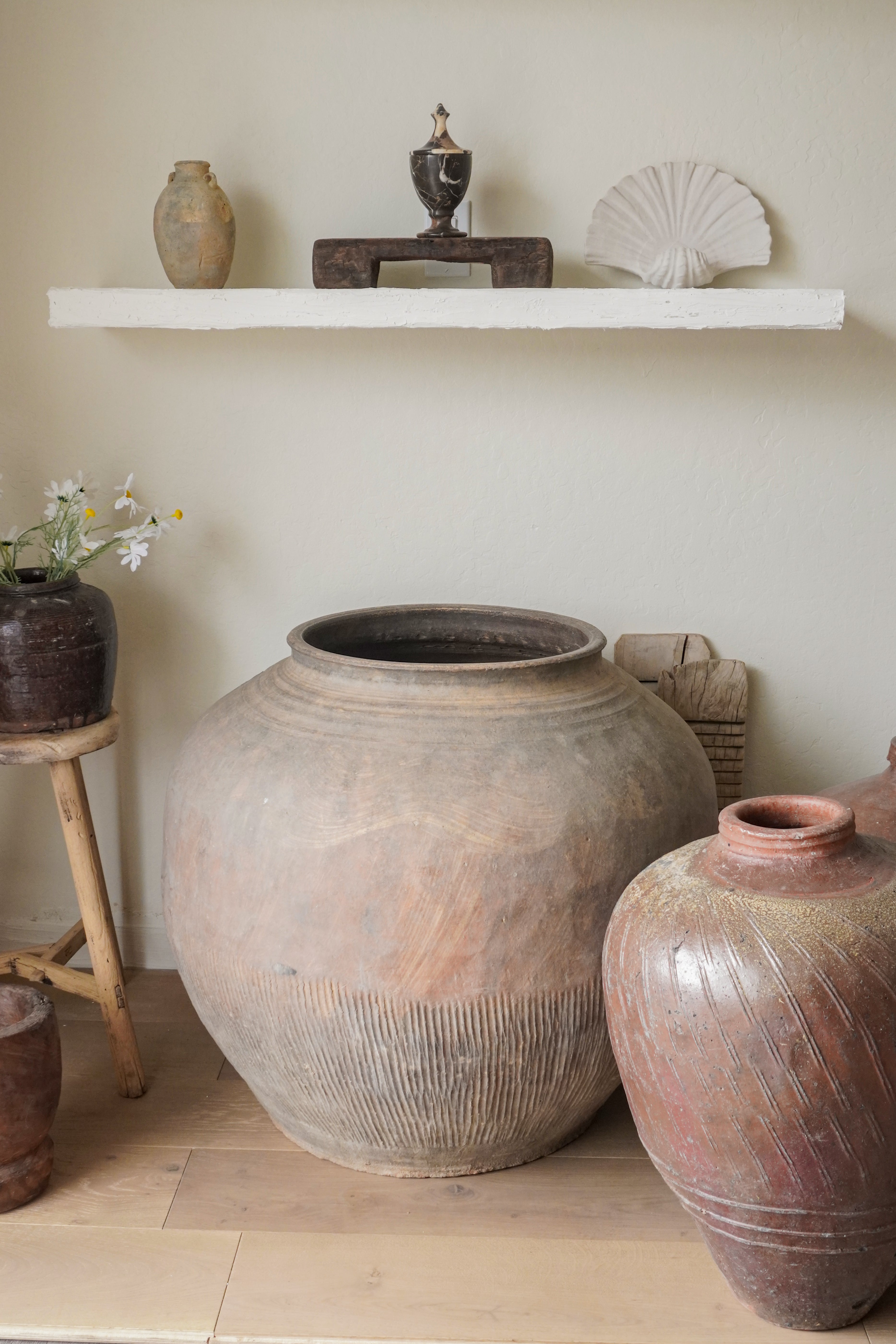 Vintage Rustic Terracotta Brown Pot- XLarge