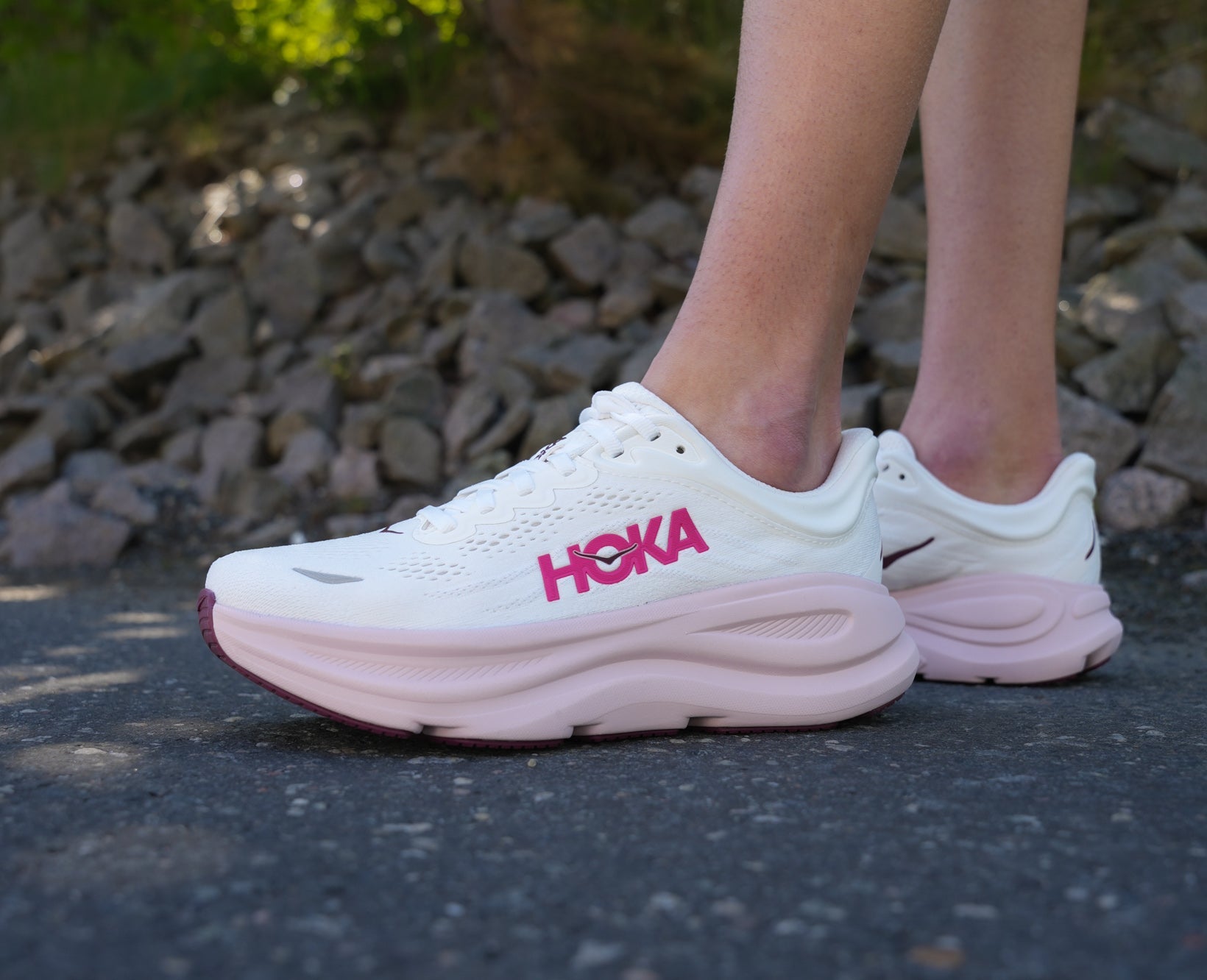 Hoka W BONDI 9 White / Pink Opal