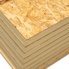 Stapel OSB-Platten mit Nut und Feder, robuste Holzwerkstoffplatten für Bau und Innenausbau | Dämmstoff Online
