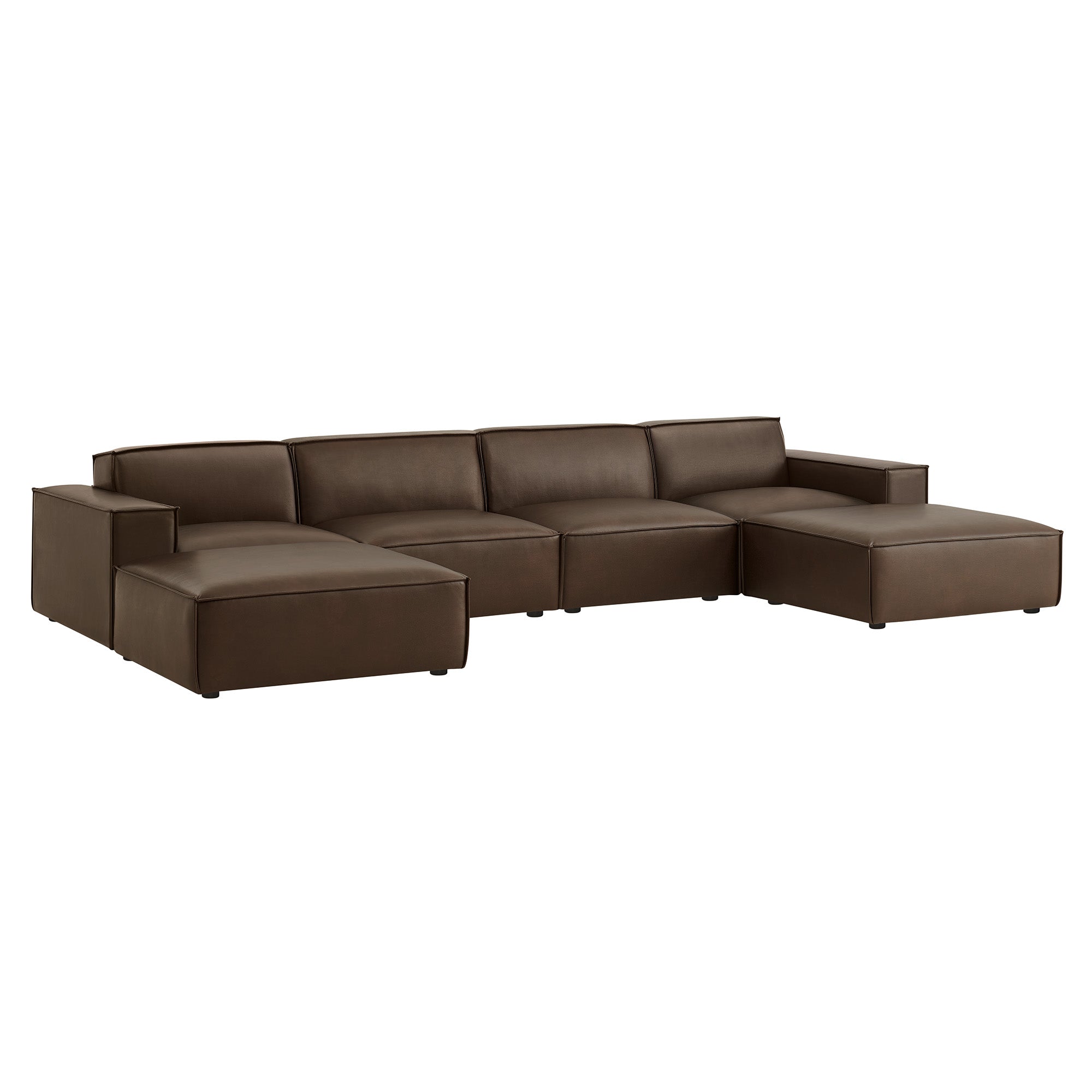 Modway EEI-7418 Restore 6-Piece Vegan Leather Modular Sectional Sofa