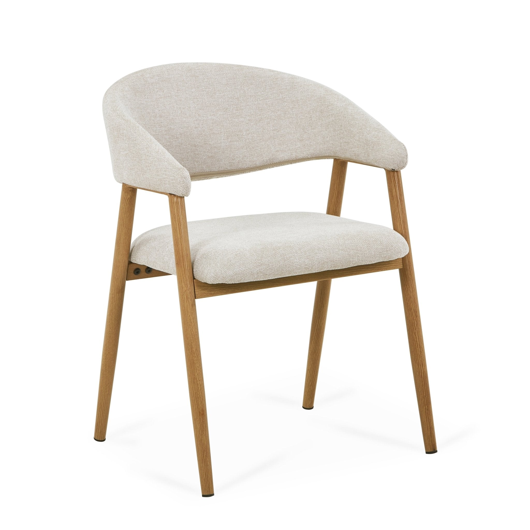 Ebba spisebordsstol - Beige tekstil med ben i egelook