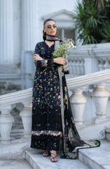 Elaf Signature Embroidered Lawn Unstitched 3 Piece Suit - ESG-2B - EL26NTR - Black - Summer Collection