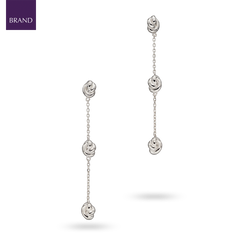 Sterling Silver Station Knot Drop Earrings
